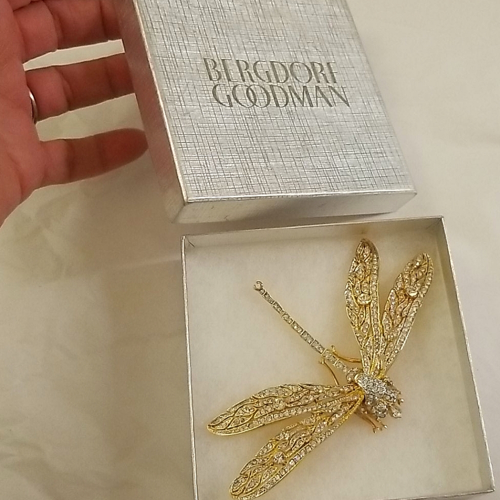 KENNETH LANE HUGE DRAGONFLY BROOCH BERGDORF NIB
